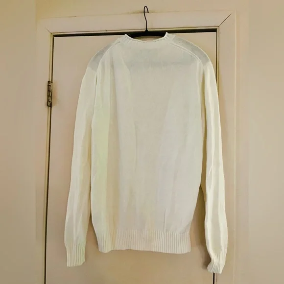 J. Crew Linen White Nautical Coastal Prep Nautical Martha’s Vineyard Sweater M - Picture 4 of 6